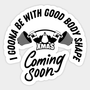 Santa lifts weights -  xmas Coming soon Sticker